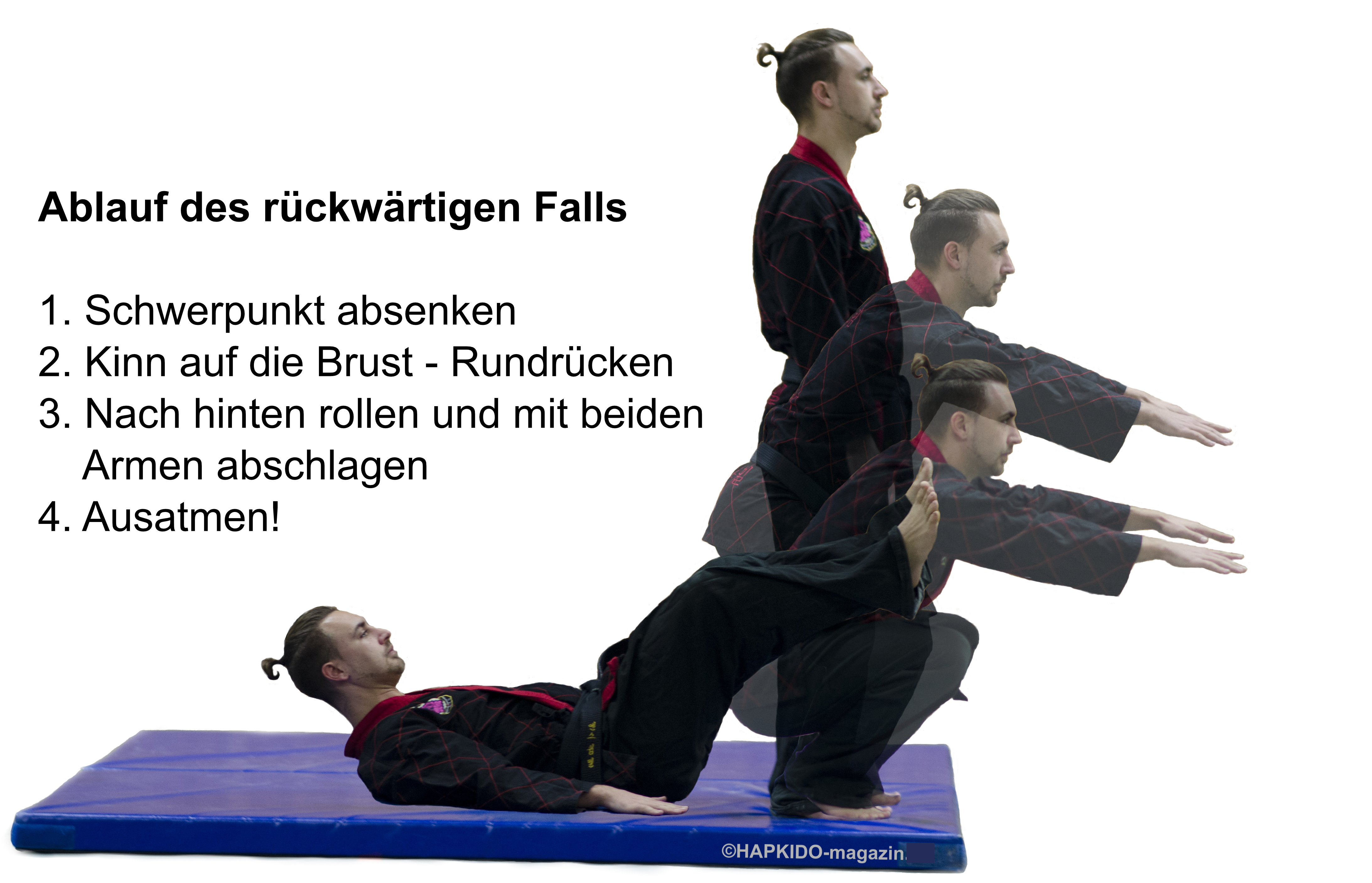 Fallschule rückwärts aus dem Stand