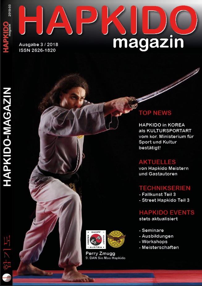 HAPKIDO magazin Cover 2018-03 - Im Titelbild Großmeister Perry Zmugg- neu bereitgestellt auf https://YIDO.eu